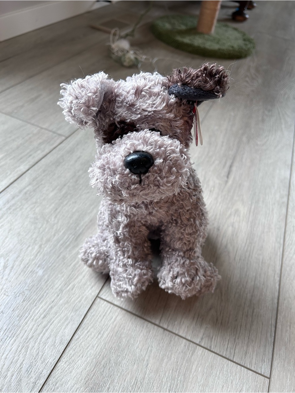 NWT Ty Classic Boggs Plush Dog Gray Curly TySilk Retired Collectible Y2K 2005